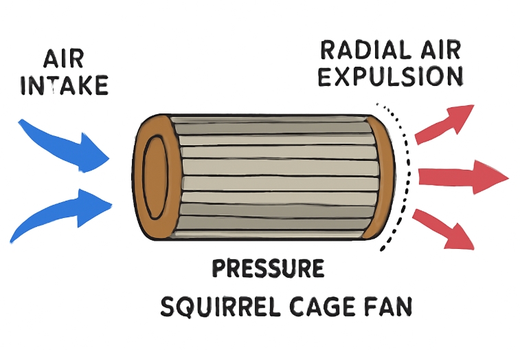 Long Thin Squirrel Cage Fan