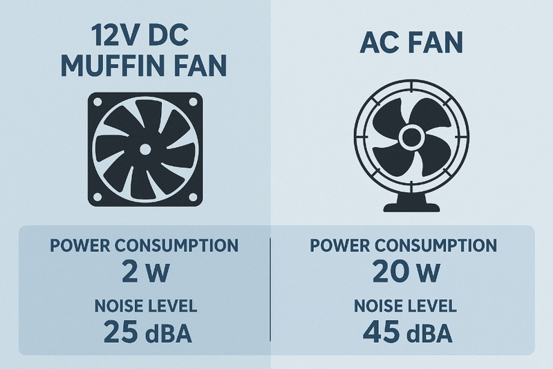 How Quiet Are 12V DC Muffin Fans Compared To AC Fans?